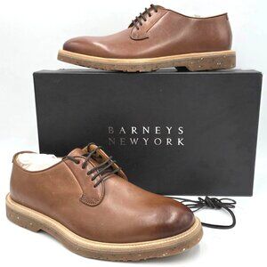 NEW Barneys New York 7656 Maine Burnished Brown Leather Derby Men 8.5 Dress Shoe